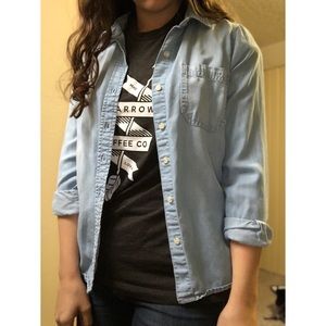 Light-wash chambray shirt